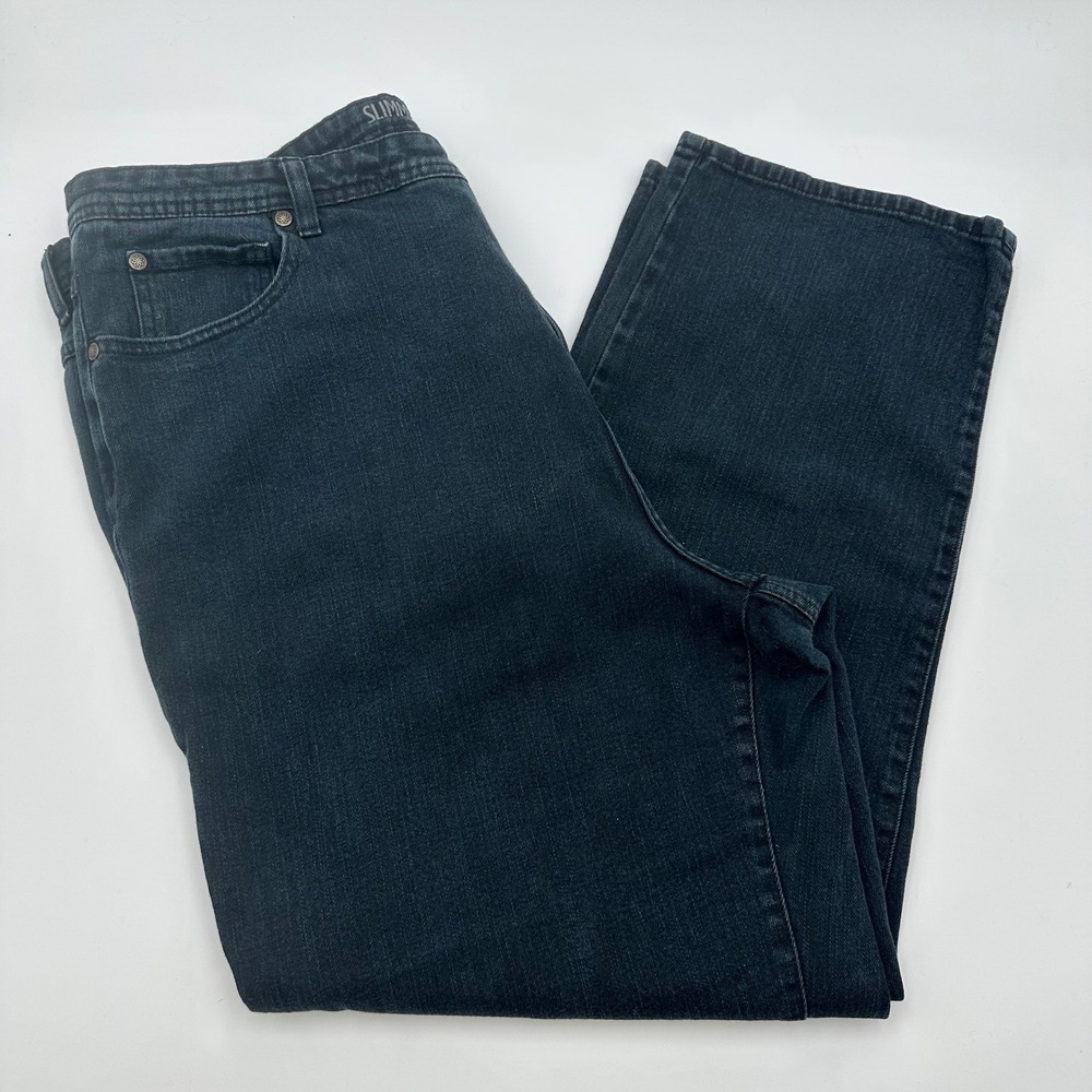 Catherines Slimmer Classic Black Wash‎ Denim Jeans Womens 20W Bootcut Stretch